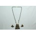 925 Sterling Silver gold rodhium Black Enamel Pendant Earring set Bead chain..